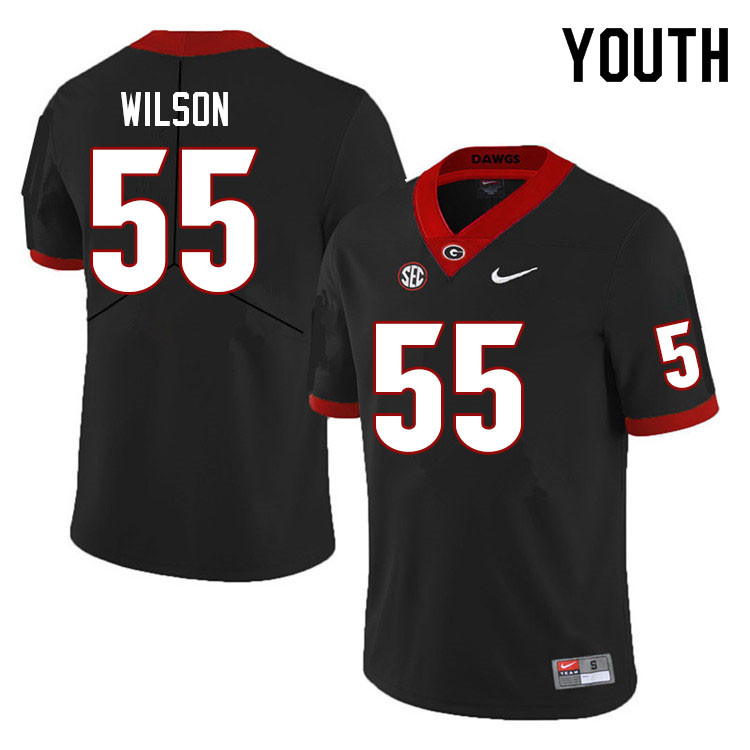 Youth #55 Jared Wilson Georgia Bulldogs College Football Jerseys Sale-Black